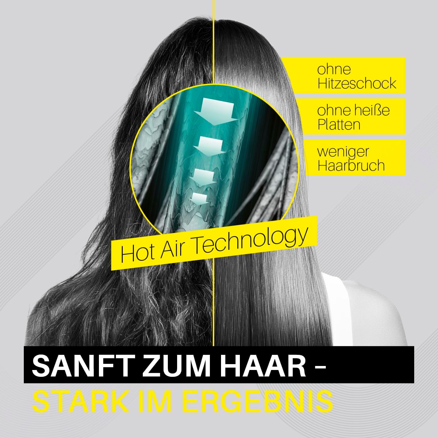 STYLE & SHINE by VITALmaxx Straight & Air Styler | Hair Styler 2 in 1: Glätteisen & Haartrockner | Hot Air Styler für wenig Haarbruch | Nass Styler mit 2 Modi & 6 Temperaturstufen — Ansicht 3