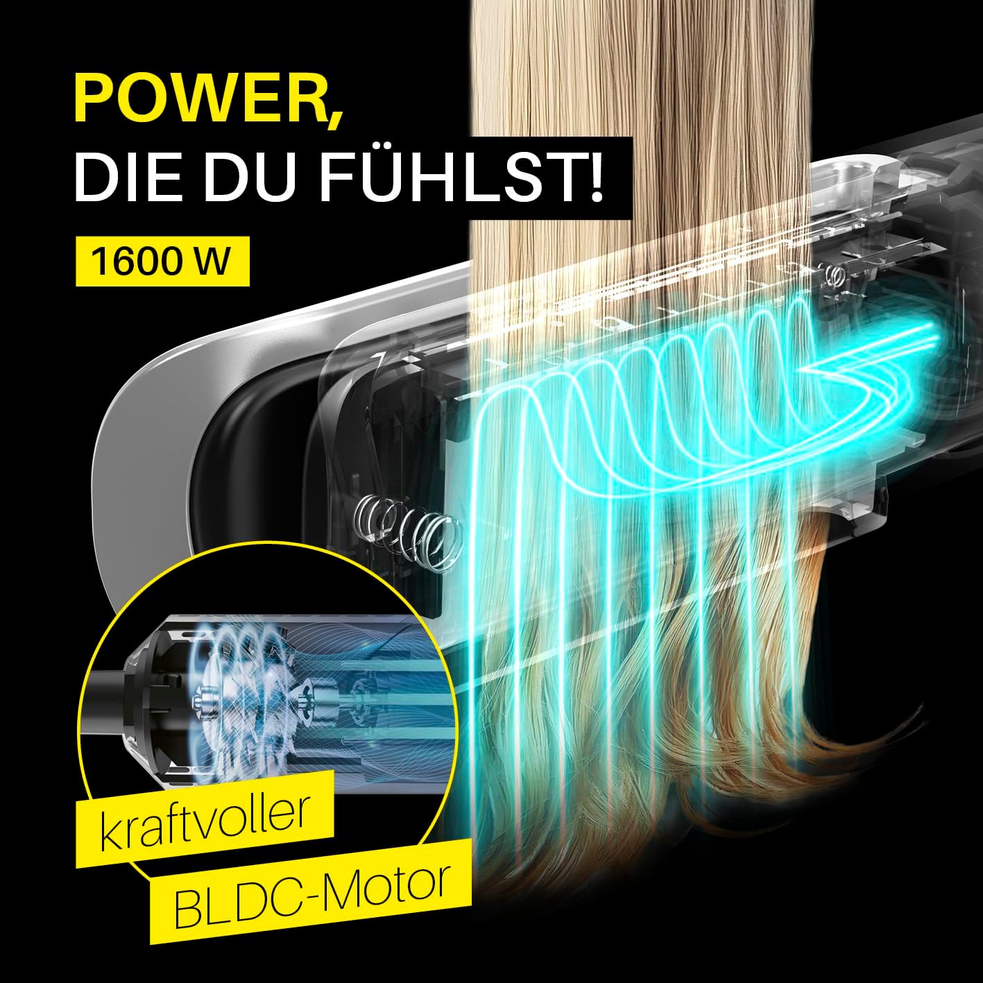 STYLE & SHINE by VITALmaxx Straight & Air Styler | Hair Styler 2 in 1: Glätteisen & Haartrockner | Hot Air Styler für wenig Haarbruch | Nass Styler mit 2 Modi & 6 Temperaturstufen — Ansicht 5