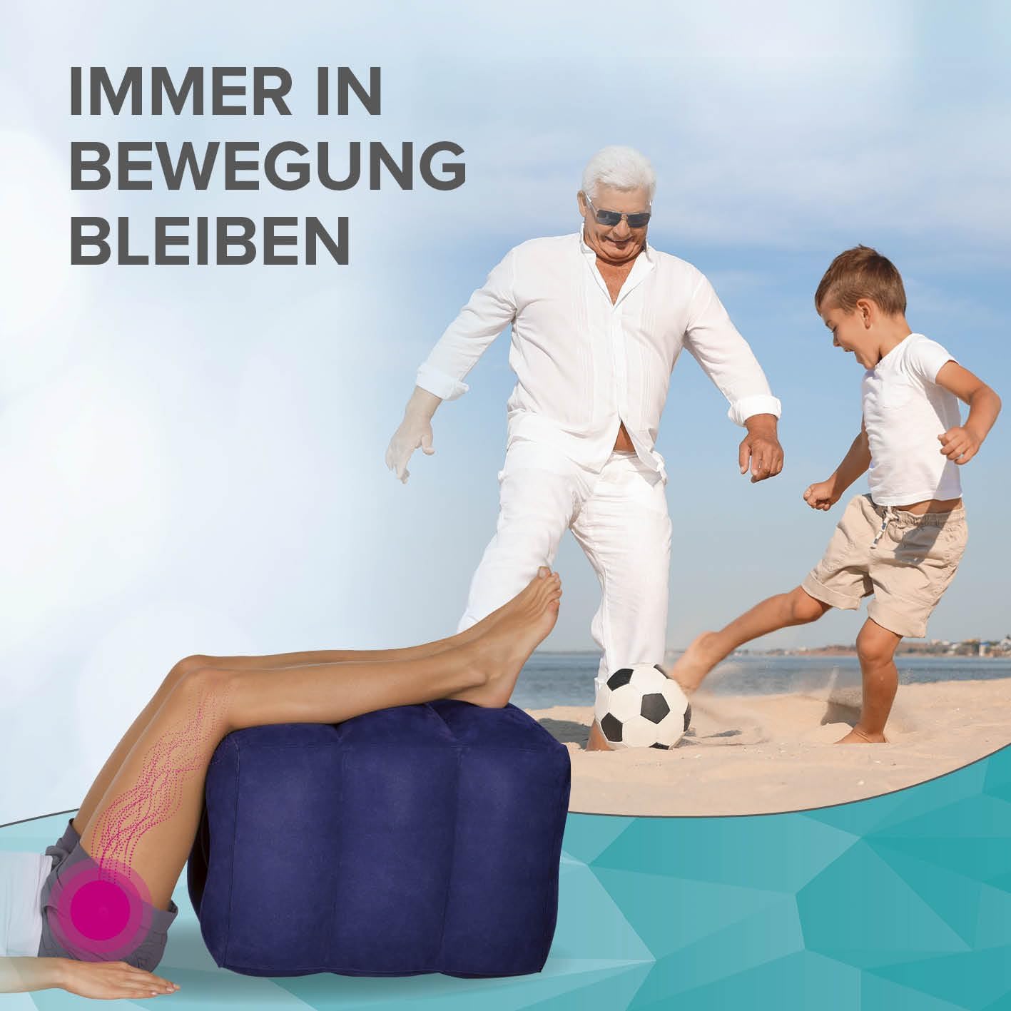 VITALmaxx aufblasbarer Stufenlagerungswürfel 50 x 40 x 35 cm, zur Entlastung der Bandscheiben | Stufenbett zur Rückenentspannung | Yoga Block zur Entspannung der Rückenmuskulatur | inkl. Fußpumpe — Ansicht 6