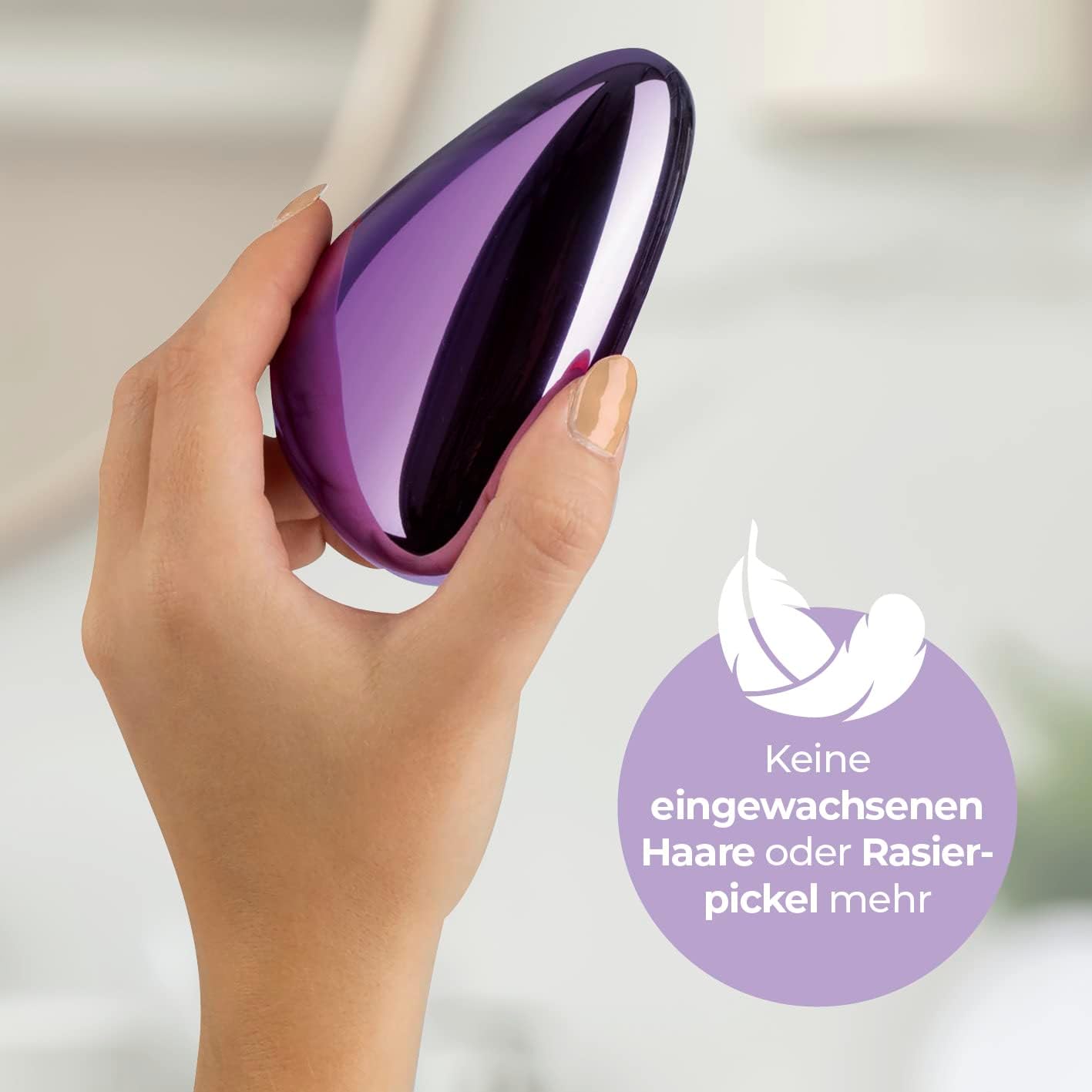VITALmaxx Haarentferner Nano-Glas | Haarentfernung ohne Rasieren | Schmerzfrei | Ohne Batterien oder Strom verwendbar | Wiederverwendbar und nachhaltig | Handlich | Praktisch für unterwegs [lila] — Ansicht 4