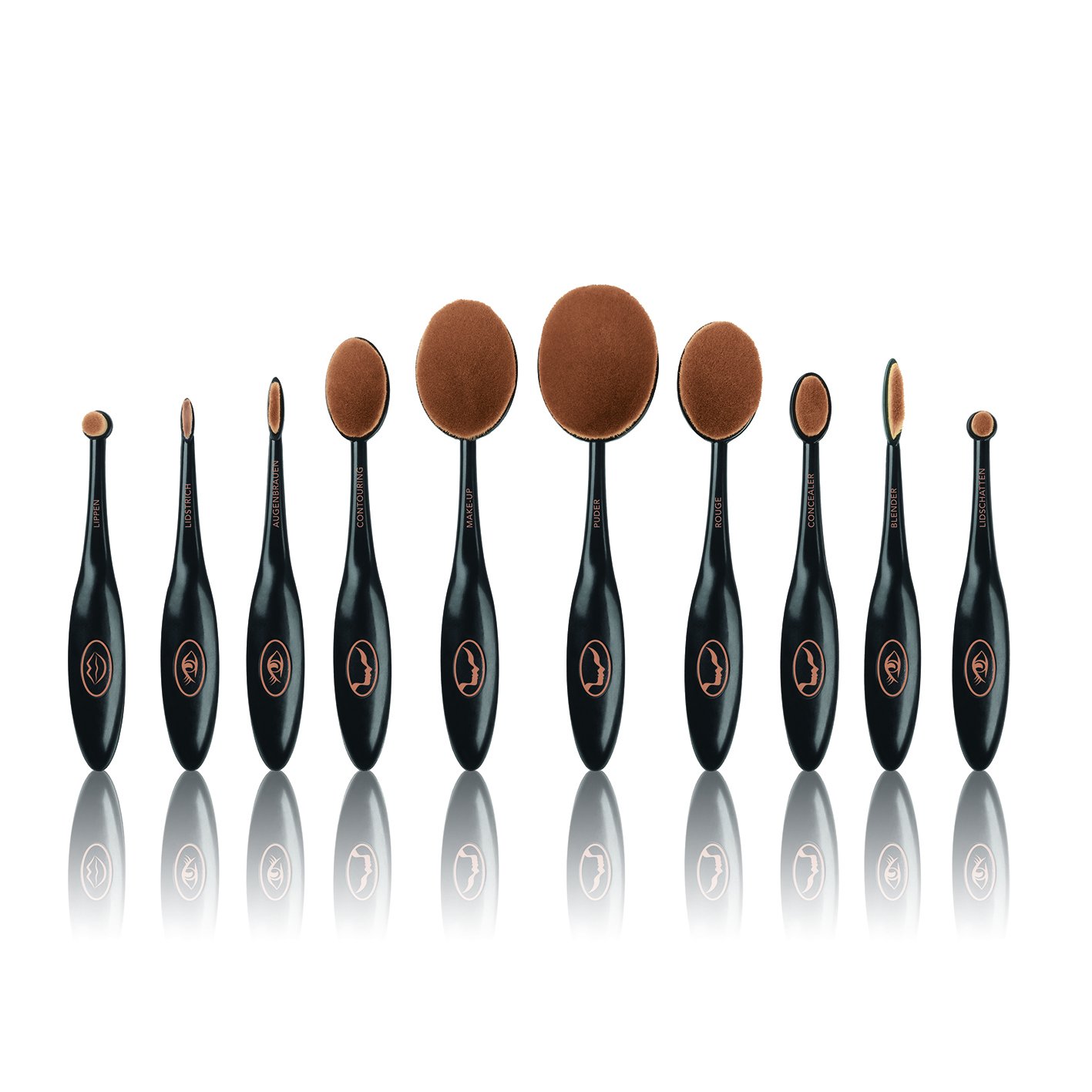 VITALmaxx Make Up Pinsel Set Contouring Deluxe | Professionelles Gesichtspinsel Set | Kosmetikpinsel und Lidschatten Beauty-Set 10-teilig — Ansicht 2