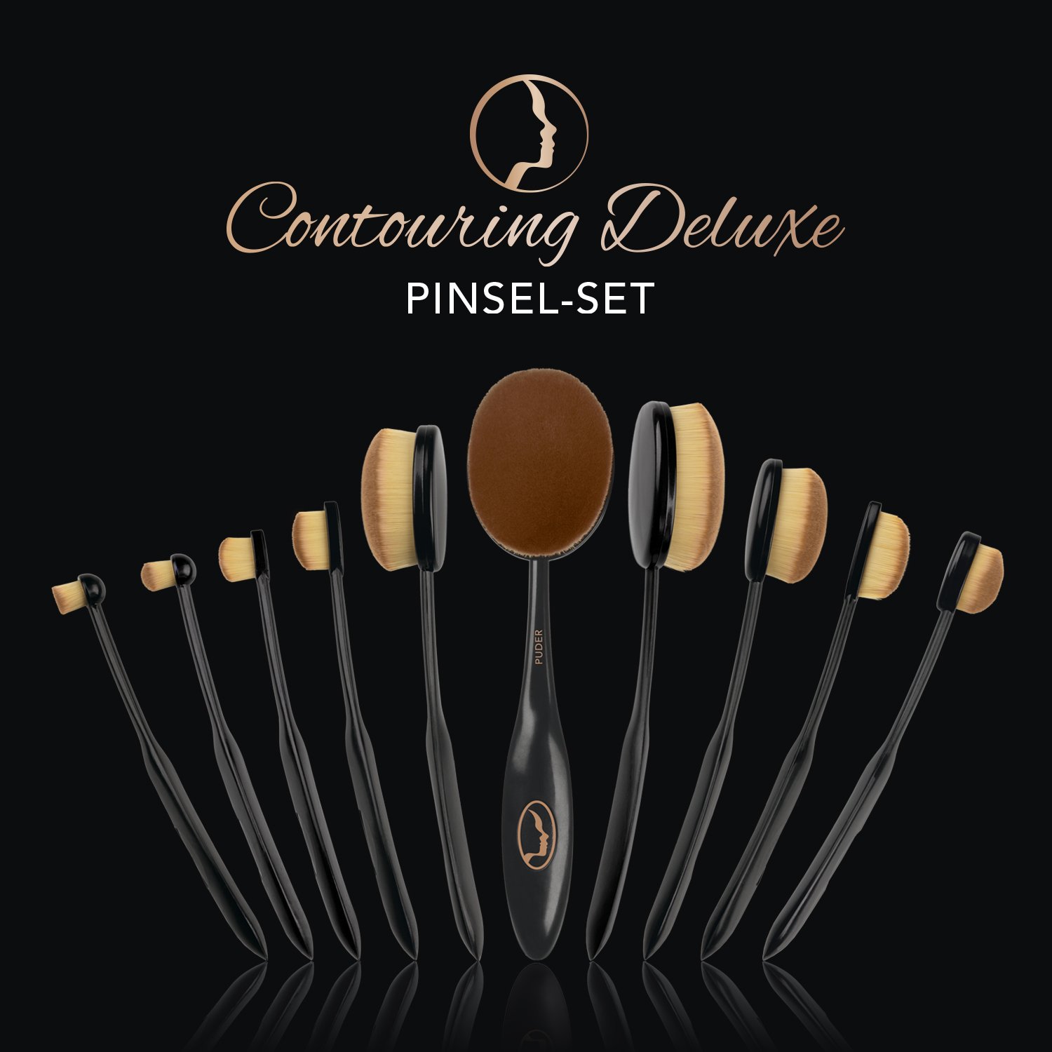 VITALmaxx Make Up Pinsel Set Contouring Deluxe | Professionelles Gesichtspinsel Set | Kosmetikpinsel und Lidschatten Beauty-Set 10-teilig — Ansicht 4