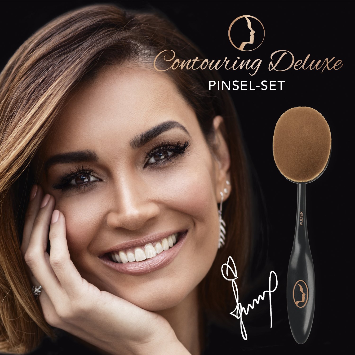 VITALmaxx Make Up Pinsel Set Contouring Deluxe | Professionelles Gesichtspinsel Set | Kosmetikpinsel und Lidschatten Beauty-Set 10-teilig — Ansicht 5