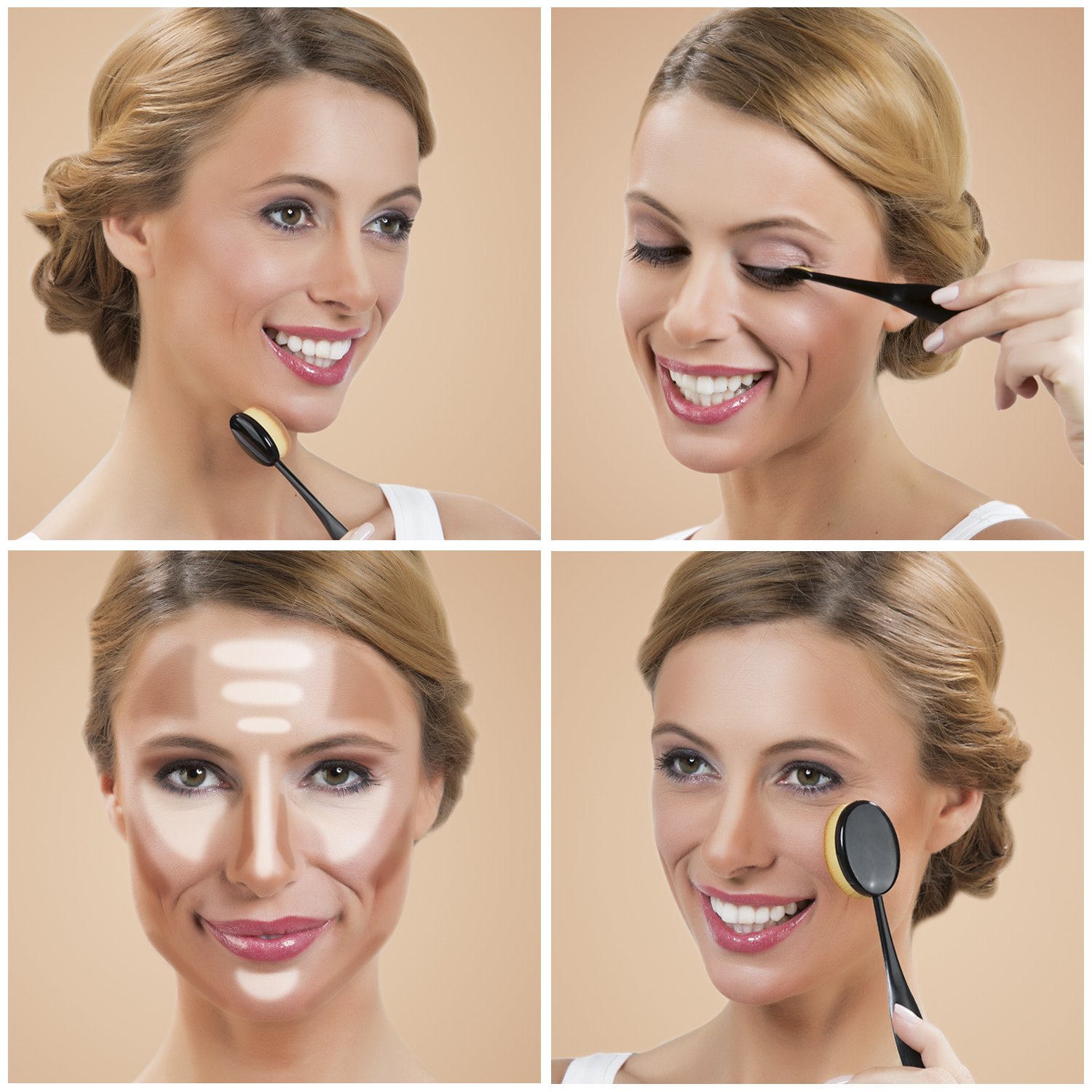 VITALmaxx Make Up Pinsel Set Contouring Deluxe | Professionelles Gesichtspinsel Set | Kosmetikpinsel und Lidschatten Beauty-Set 10-teilig — Ansicht 6