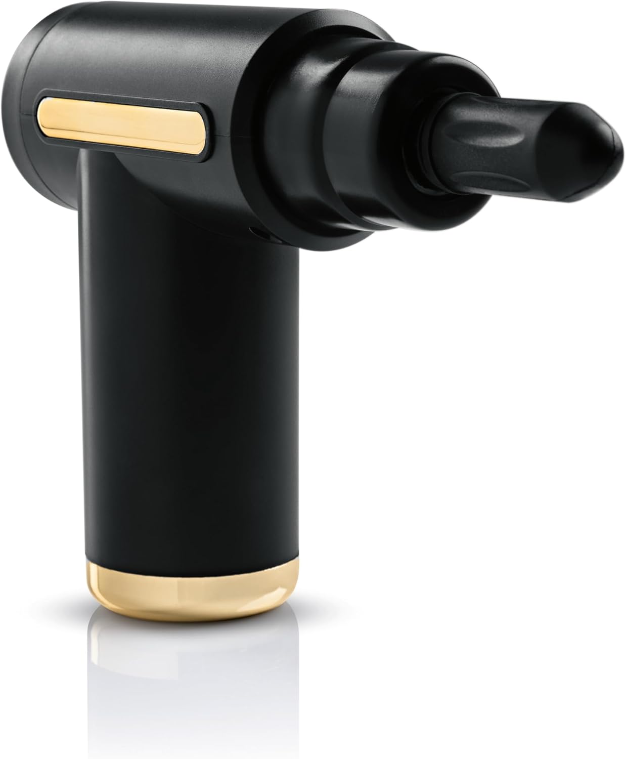 VITALmaxx Mini-Massagepistole mit 4 Ausätzen | Massage Gun mit 6 Leistungsstufen | Zur Muskelmassage & Lockerung von Verspannungen | Massagegerät für Zuhause & ideal für Unterwegs | Schwarz/Gold — Ansicht 3