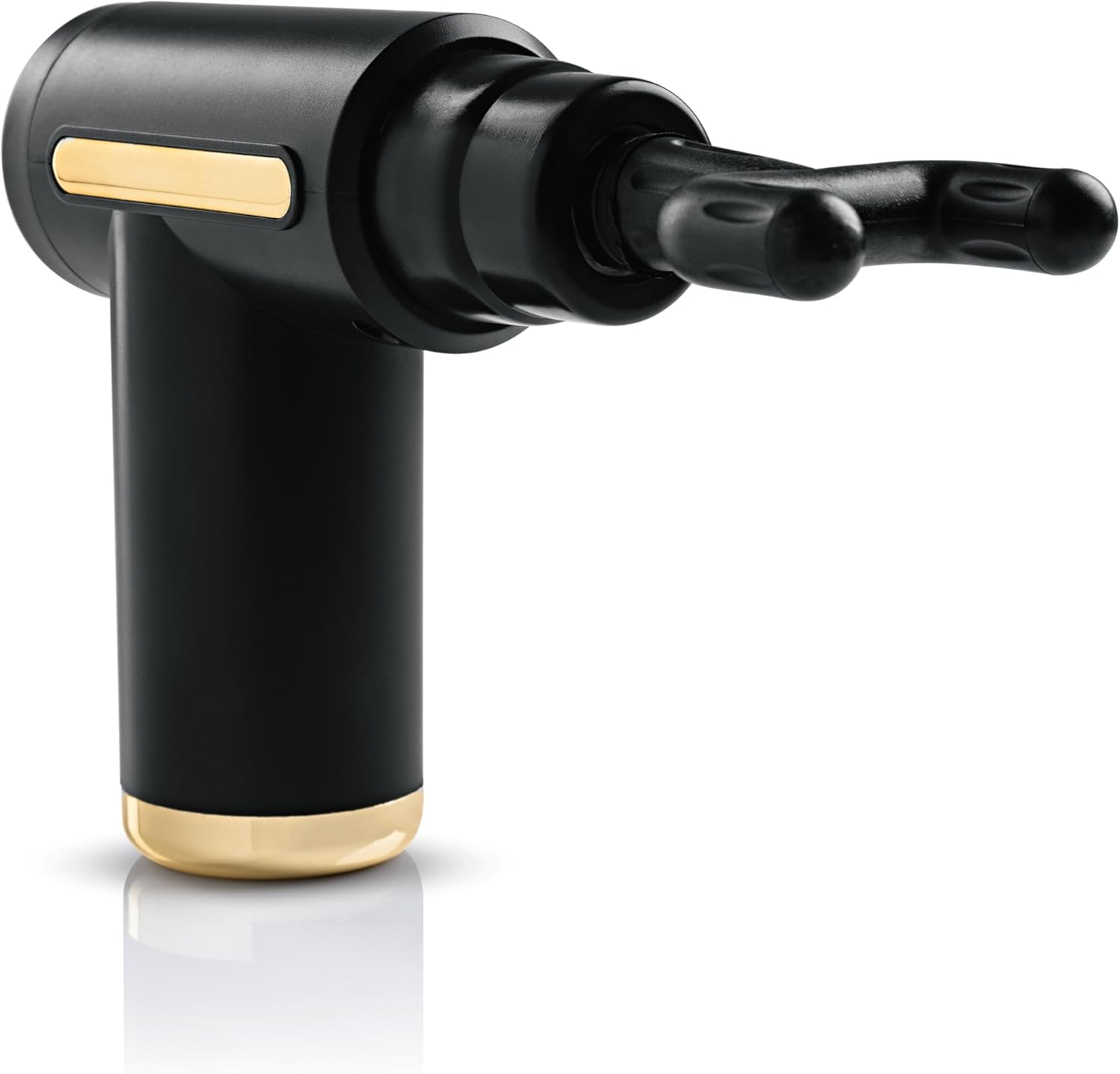 VITALmaxx Mini-Massagepistole mit 4 Ausätzen | Massage Gun mit 6 Leistungsstufen | Zur Muskelmassage & Lockerung von Verspannungen | Massagegerät für Zuhause & ideal für Unterwegs | Schwarz/Gold — Ansicht 4
