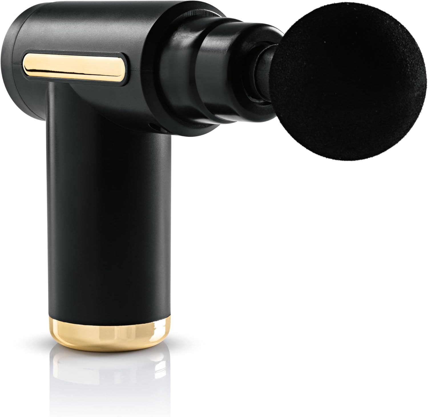 VITALmaxx Mini-Massagepistole mit 4 Ausätzen | Massage Gun mit 6 Leistungsstufen | Zur Muskelmassage & Lockerung von Verspannungen | Massagegerät für Zuhause & ideal für Unterwegs | Schwarz/Gold