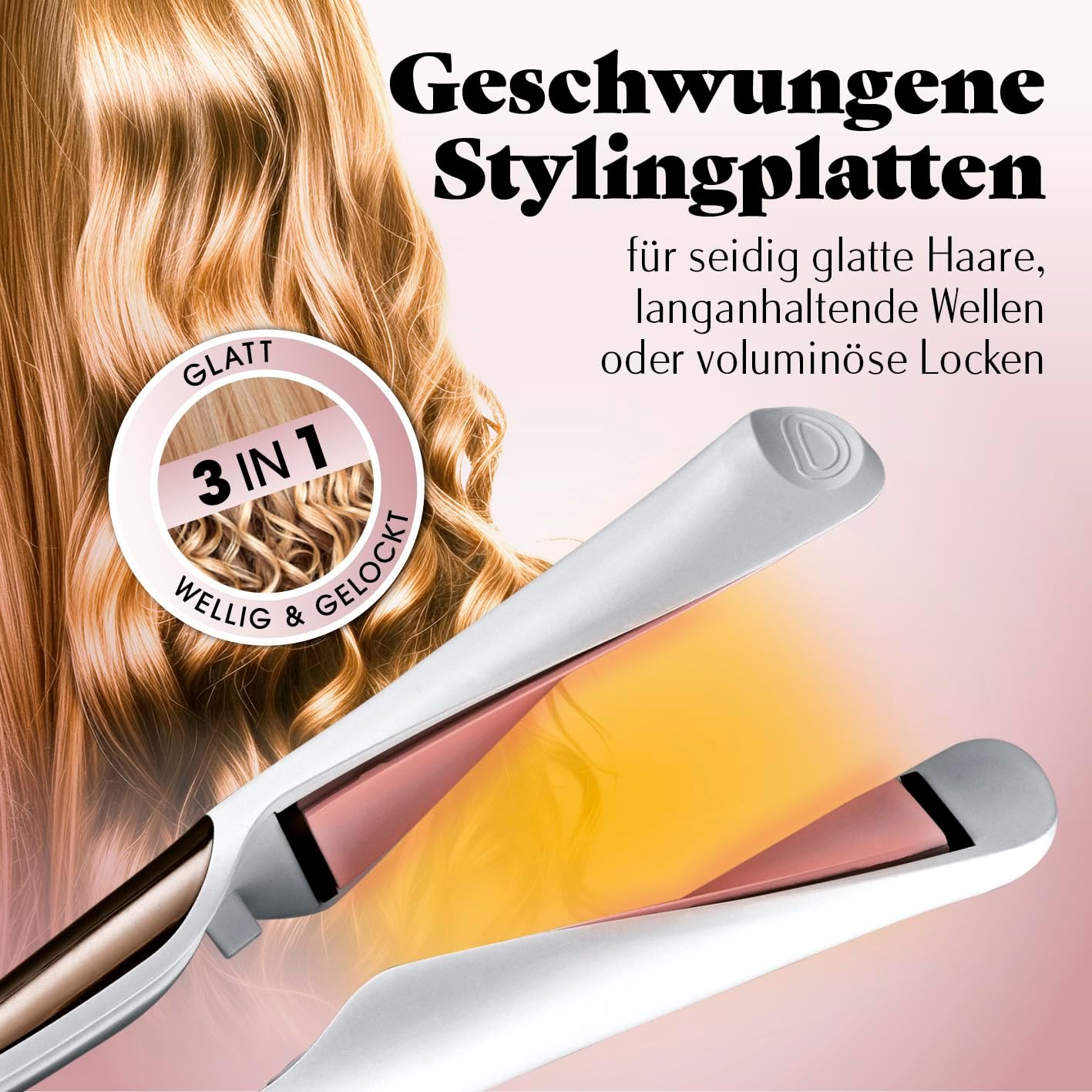VITALmaxx Profi Hair Styler | 3in1 Lockenstab, Glätteisen & Welleneisen mit LED Display | Temperaturen von 150-230 °C | 360° Drehgelenk & 1,8 m langes Kabel | Ersetzt Lockenwickler — Ansicht 2