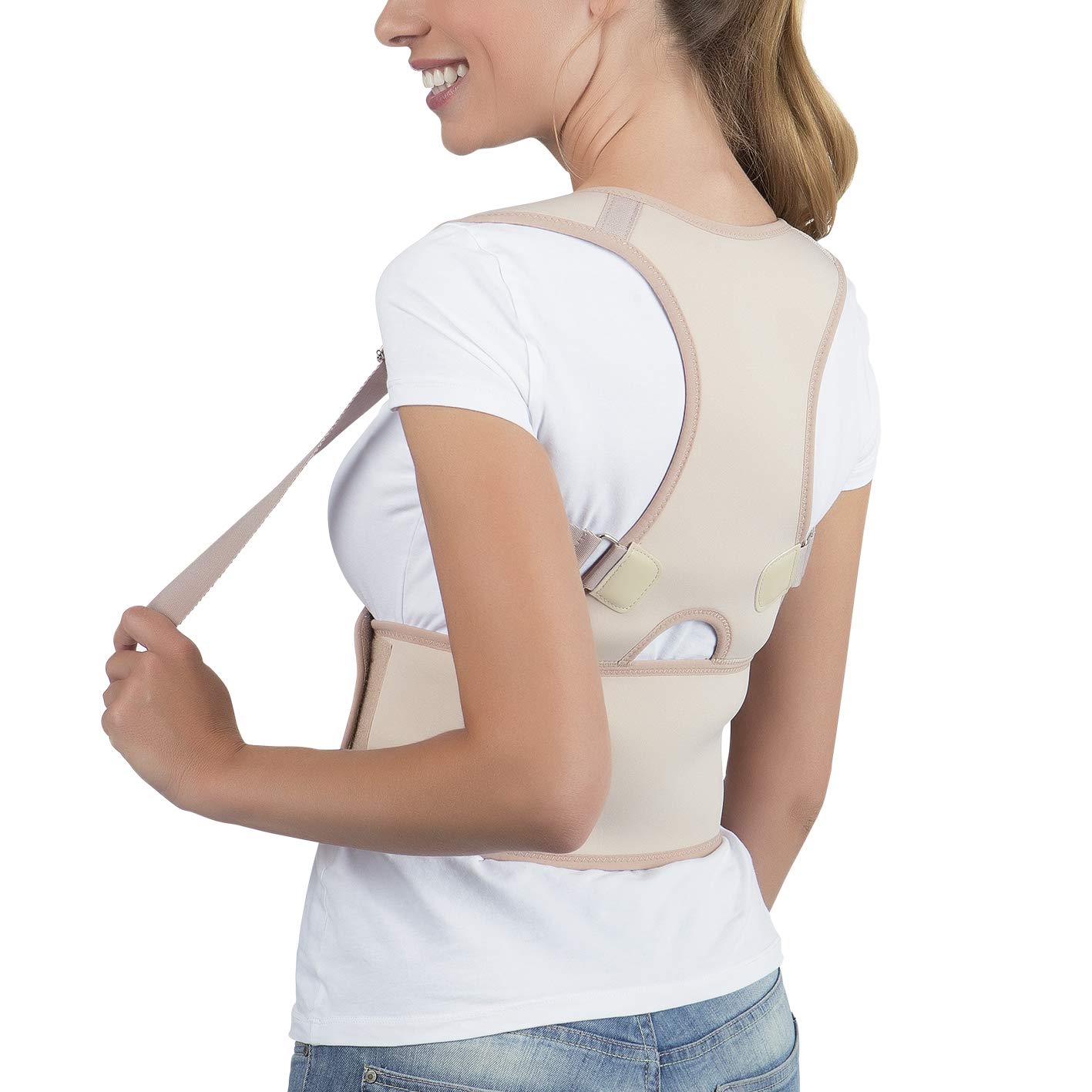 VITALmaxx Rückenkorrektor L/XL creme | Verstellbare Träger | Weiches & flexibles Material für ein komfortables Tragegefühl | Zur kurzfristigen Unterstützung der Körperhaltung — Ansicht 2