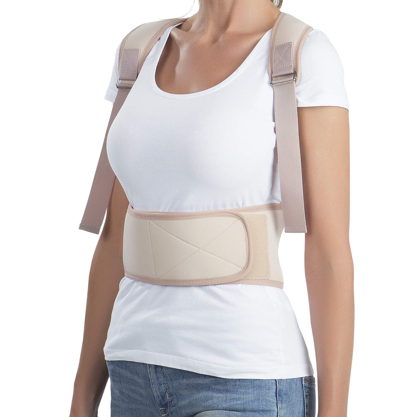 VITALmaxx Rückenkorrektor L/XL creme | Verstellbare Träger | Weiches & flexibles Material für ein komfortables Tragegefühl | Zur kurzfristigen Unterstützung der Körperhaltung — Ansicht 3