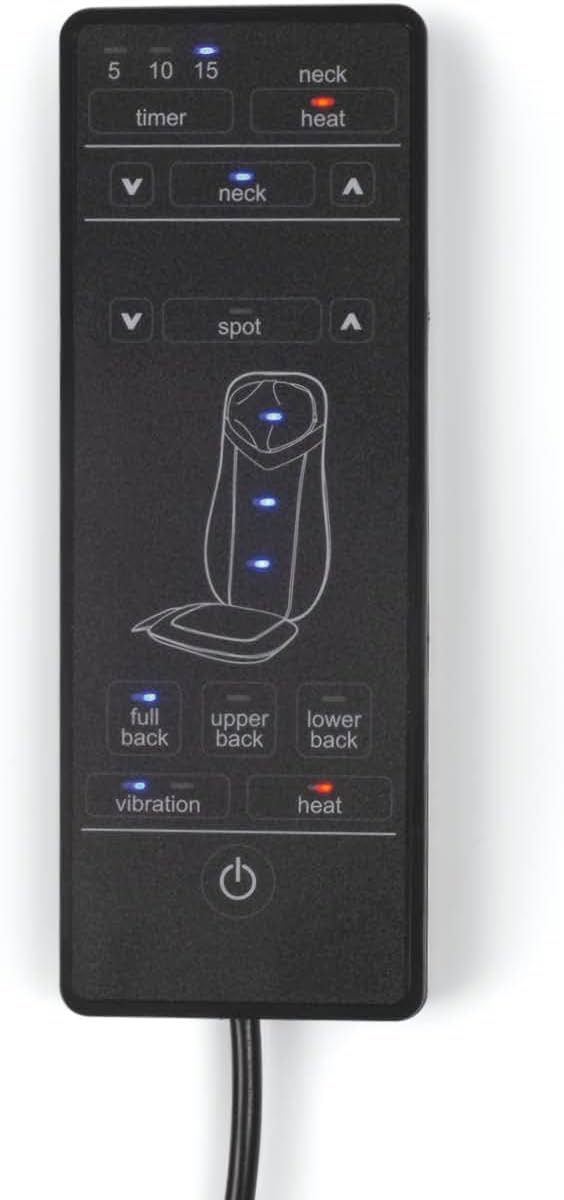 VITALmaxx Shiatsu-Massagesitz 3D | Für Rücken- & Nackenmassage im Sitzen & Liegen | Mit 4 Massagemodi, zuschaltbarer Wärmefunktion, Vibrationsfunktion & Timerfunktion | Wachbarer Mesh-Bezug [Schwarz] — Ansicht 4