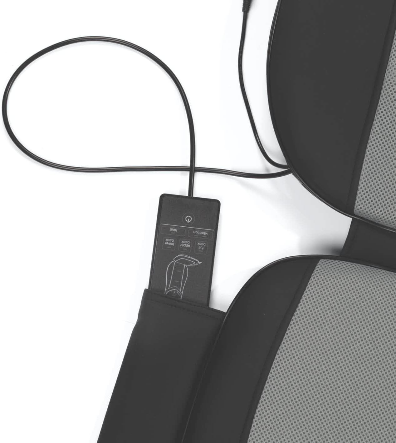 VITALmaxx Shiatsu-Massagesitz 3D | Für Rücken- & Nackenmassage im Sitzen & Liegen | Mit 4 Massagemodi, zuschaltbarer Wärmefunktion, Vibrationsfunktion & Timerfunktion | Wachbarer Mesh-Bezug [Schwarz] — Ansicht 6