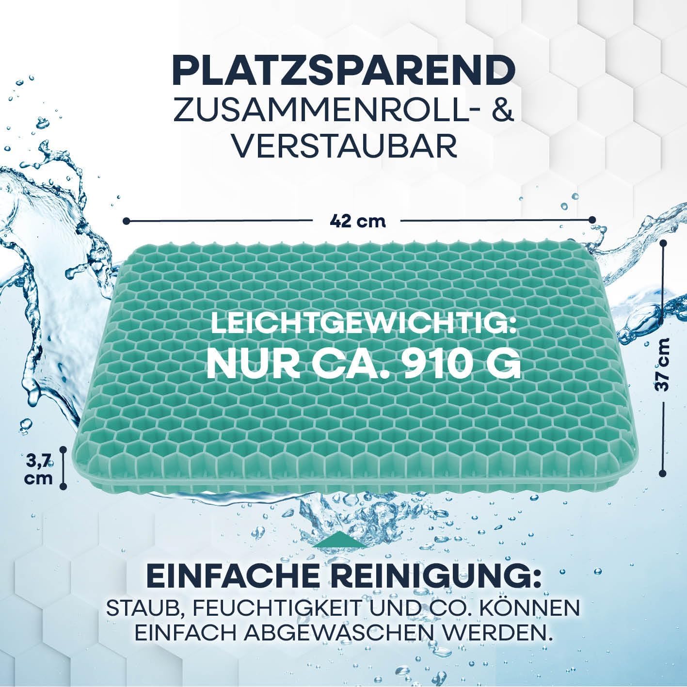 VITALmaxx Sitzkissen Stuhl mit Wabenstruktur | Sitzkissen orthopädisch, auch ideal als Bodenkissen | elastisches Stuhlkissen für mehr Komfort | Sitzpolster mit effektiver Luftzirkulation, atmungsaktiv — Ansicht 5
